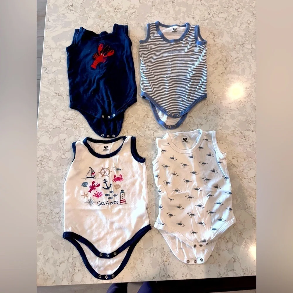 18mos - Nautical Themed Kids One Pieces Set of 4